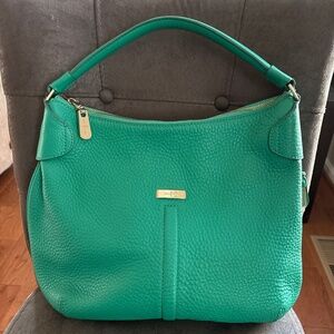Cole Haan Soft Kelly Green Pebbled Leather Shoulder Handbag